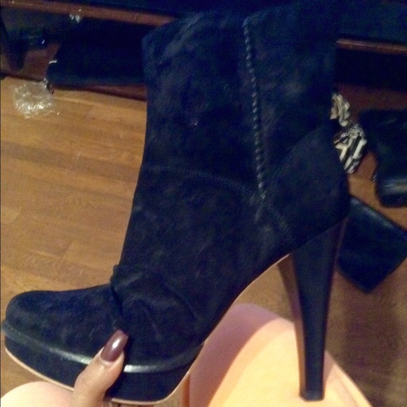 Black suede ankle boots