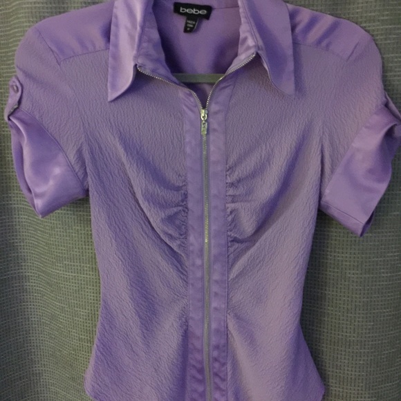 Silky and sweet BEBE zip up sexy top