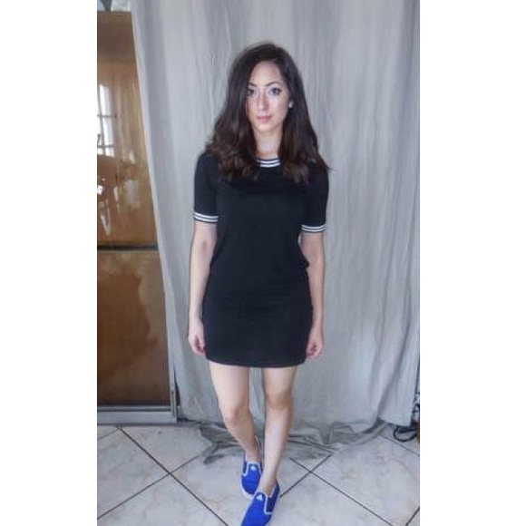 Sporty black mini dress