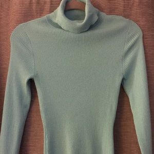CACHE turquoise long sleeve sparkle top