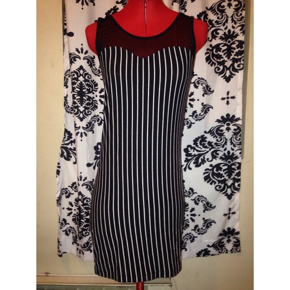 Forever21 Mesh Striped Bodycon Dress - Picture 1 of 3