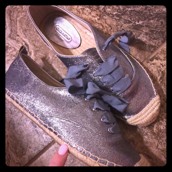 Coach Ramira Silver Ballerina Shoes