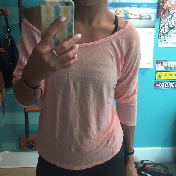 Pink scoop neck shirt