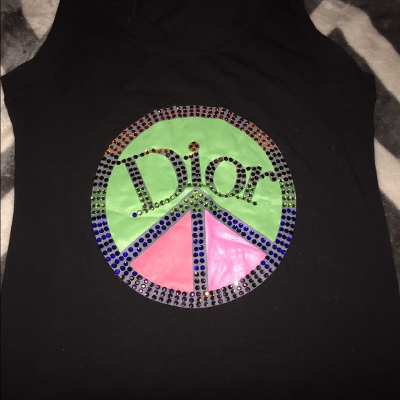 Dior rhinestone racer back top