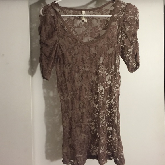 Brown lace shirt