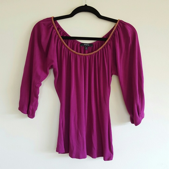 Purple Embellished Gypsy Top