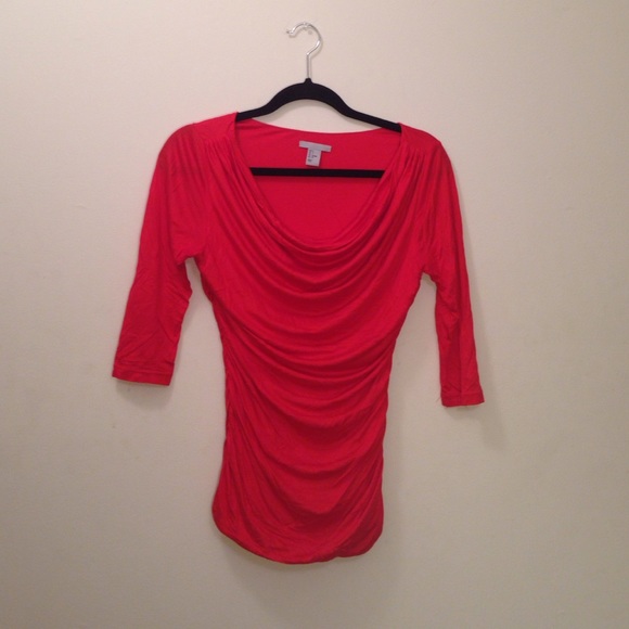 Rushed Red Quarter-Sleeve Top