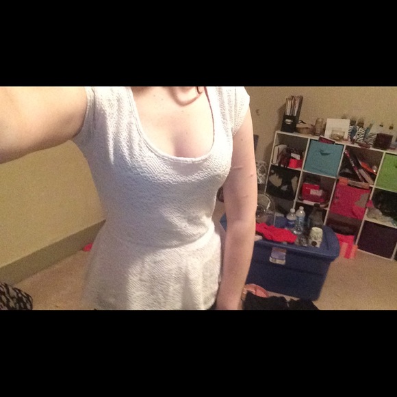 White Lacey shirt that flares out