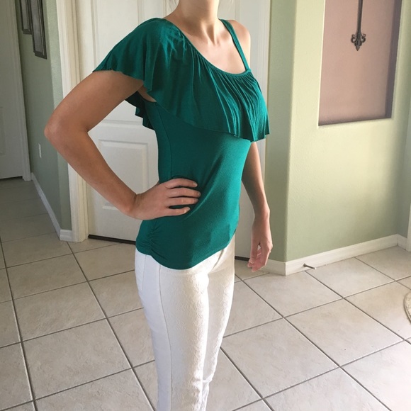 Teal One Shoulder Tank Size Small - Picture 1 of 6