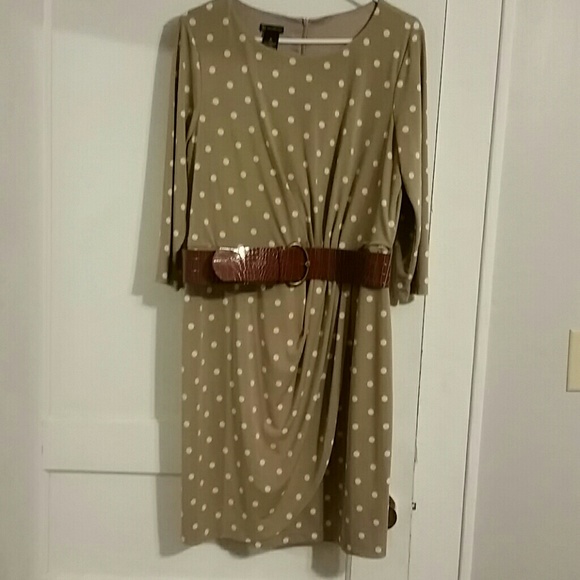 Beige Polka Dot Dress