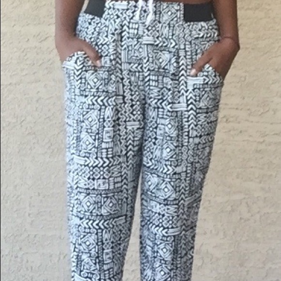 Tribal print harem pants