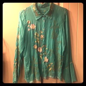 Johnny Was embroidered blouse