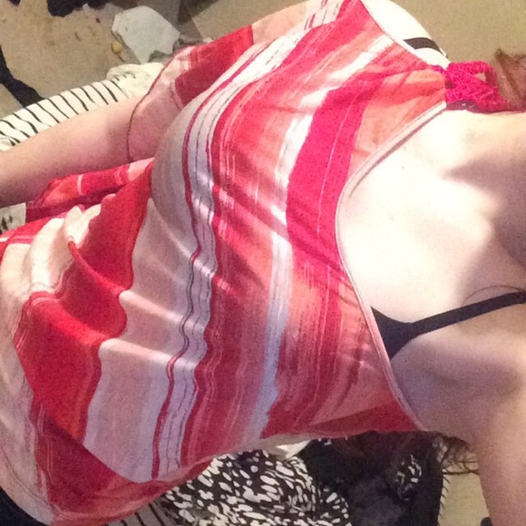 Cute orange/red/peach/white shirt