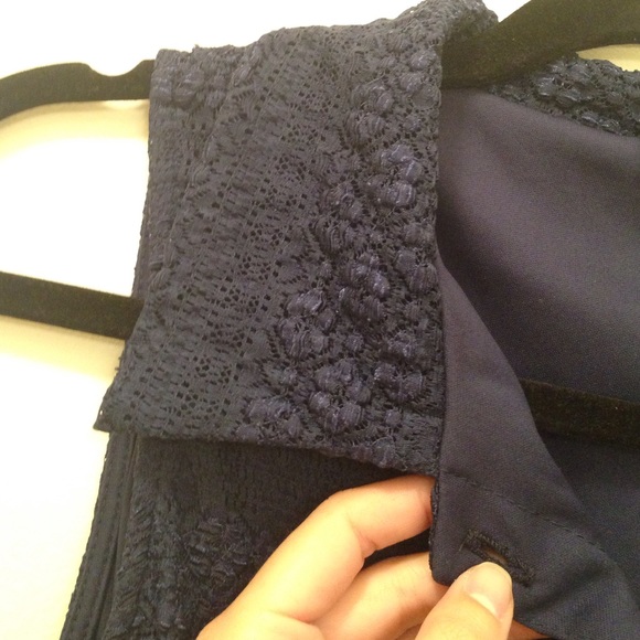 Navy Lace Shirt Dress - Picture 3 of 3