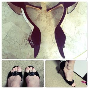 Suede peep toe shoes (re-poshing)