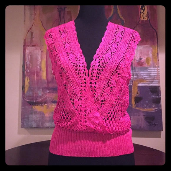Fuchsia Crochet Top