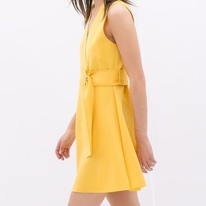 Yellow Neoprene Mini Dress