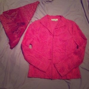 Pink rose print jacket