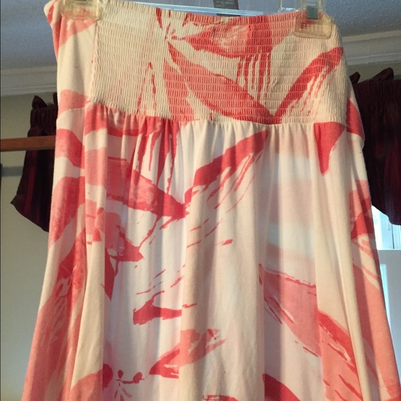 Orange and white summer dress