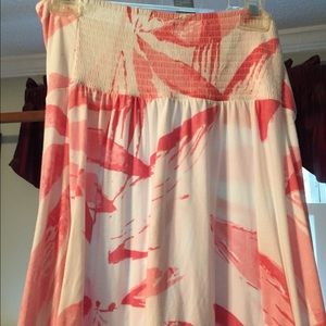 Orange and white summer dress