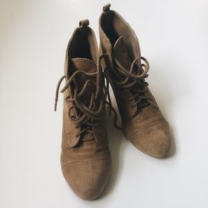 Zara suede wedge booties