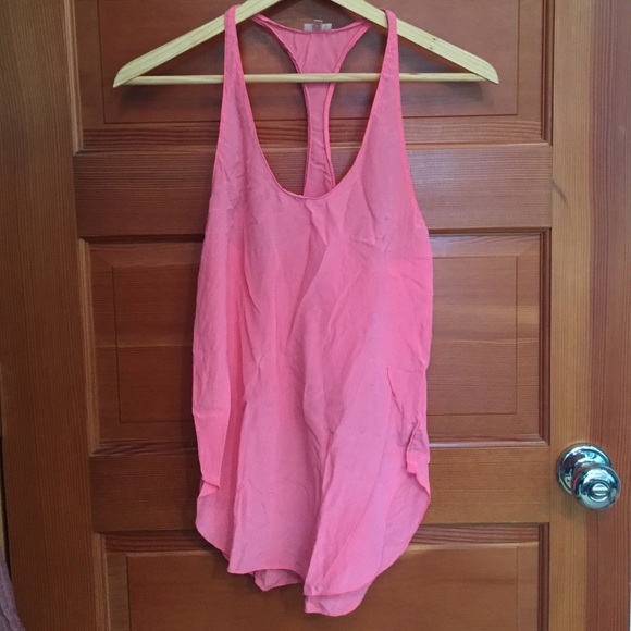 Silk coral racerback blouse