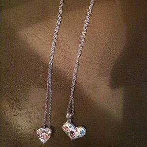 Two heart shaped necklaces