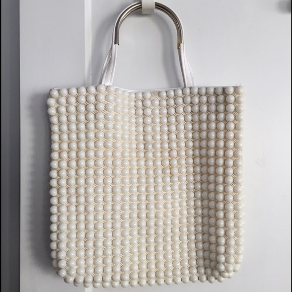 Vintage Handbags - VINTAGE 60s Boho Retro Mod Candy Beads Tote Purse