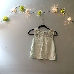 H&M Powder Blue Floral Open Back Crop Top