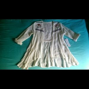 Cream Aztec floral cardigan