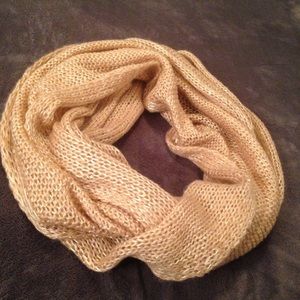 Sparkly tan infinity scarf NWOT