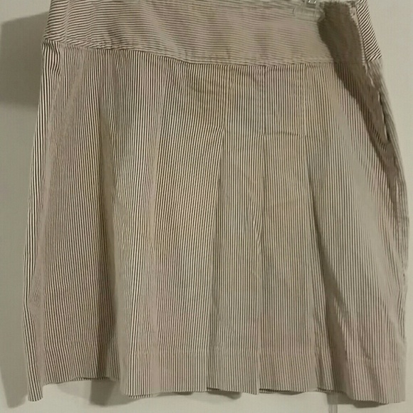 Brown and white striped skirt