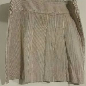 Brown and white striped skirt