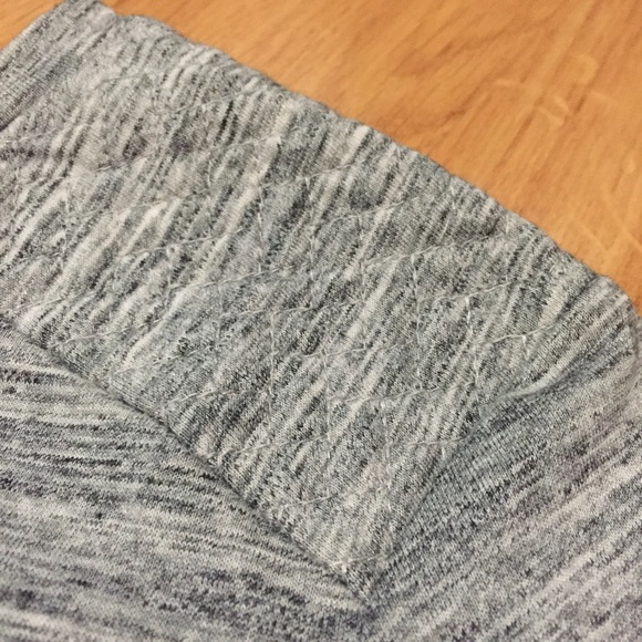 Ann Taylor Gray Quilted Shoulder Cuffed Sleeve Tee - Picture 2 of 4