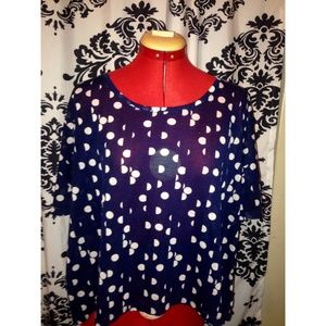 H&M Navy Polka dot Crop Top