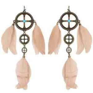Pamela Love feather brass earrings