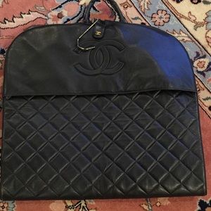 100% Authentic Chanel Leather Quilted Garment Bag
