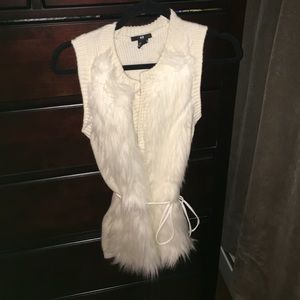 White H&M furry vest!