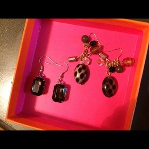 Three pair dangle earrings