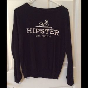 Zara Graphic crew neck sweatshirt, black.