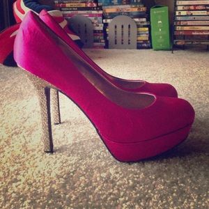 Candies hot pink pumps with sparkle heel