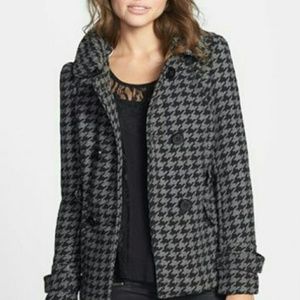 Black and grey pea-coat
