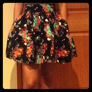 High waisted floral skirt