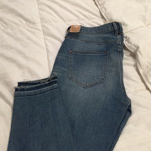 Madewell high riser distressed jeans