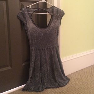 Gray open back dress