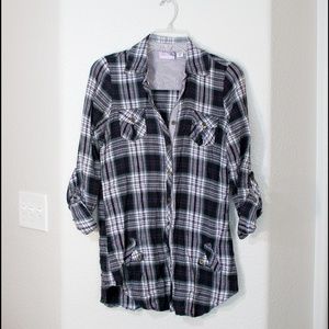Black & purple Plaid Tunic