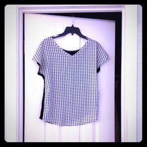 Pre-loved black and white checkered top
