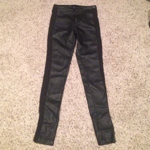 Faux leather black pants