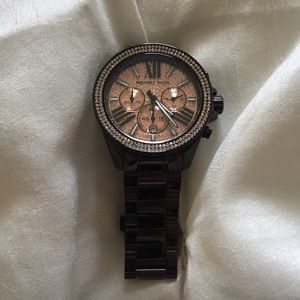 Michael Kors black & pink watch