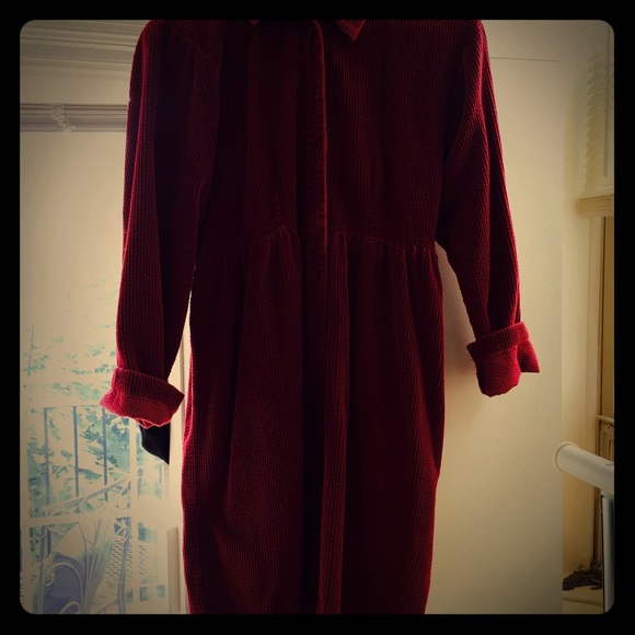 Bordeaux 90s Style Corduroy Babydoll dress